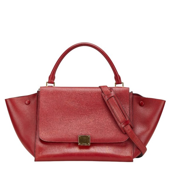 CELINE Red Leather Shoulder Bag - Picture 1 of 15